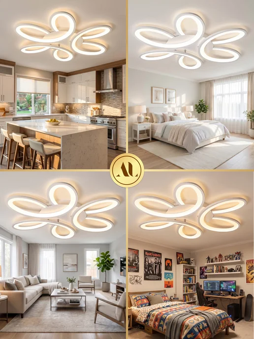 AINE Light Люстра потолочная светодиодная с пультом в зал, вариант, фото 5