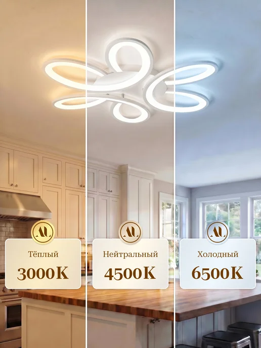 AINE Light Люстра потолочная светодиодная с пультом в зал, вариант, фото 6