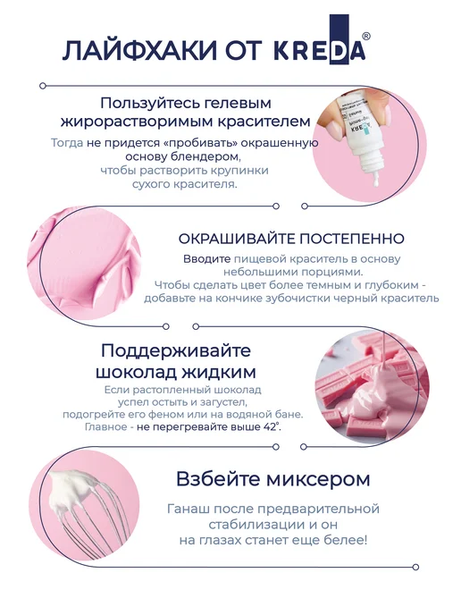 Kreda Пищевой краситель жирорастворимый набор для шоколада, вариант, фото 6