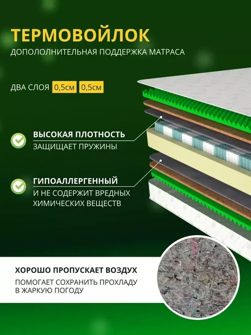YANSON Твои правила сна Матрас 70х120 на кровать независимый блок односпальный, 70x120, фото 6