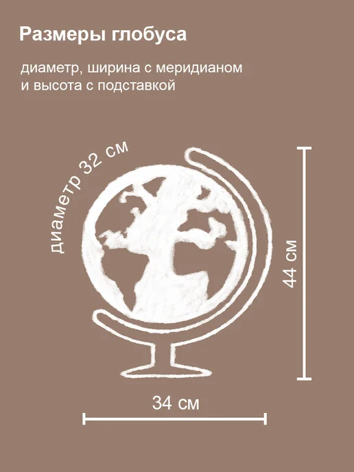 Globen Глобус физико-политический 32см, рельефный, 32см, фото 2