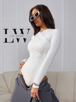 Белое боди с длинным рукавом Lia Wear 181556361 купить за 1 415 ₽ в интернет-магазине Wildberries