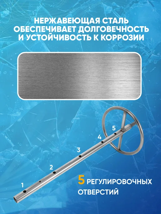 ЯМАН Адаптер для ледобура под шуруповерт, с кругом, d-22 мм, вариант, фото 2