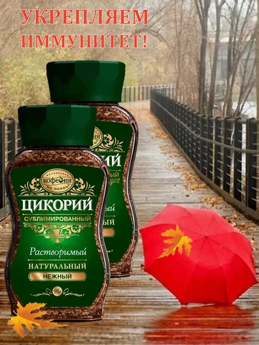 МОСКОВСКАЯ КОФЕЙНЯ НА ПАЯХЪ Цикорий Нежный 2 шт * 95 г сублимированный, 2 шт, 95 г, фото 2