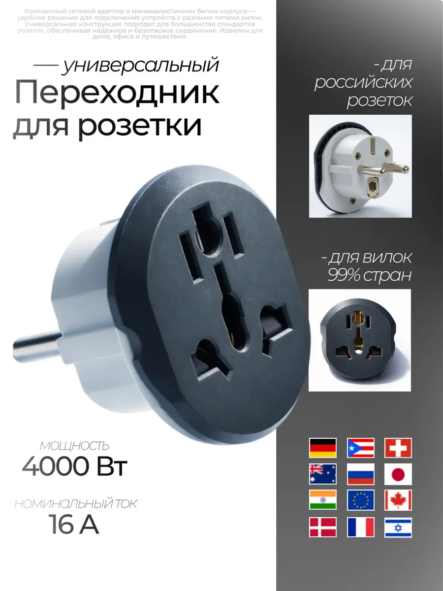 Оригинальный переходник для розетки евровилка