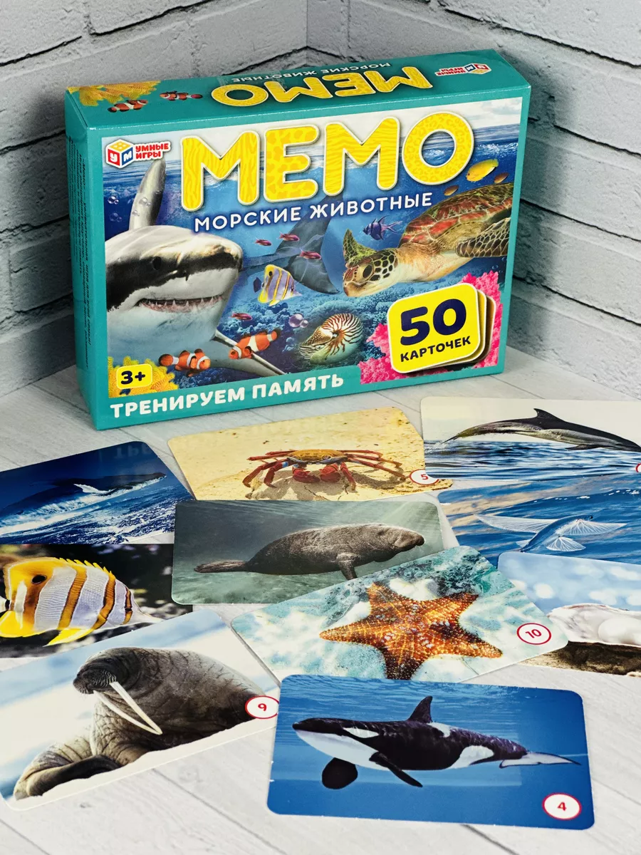 Карточная игра Мемо Морские животные 50 карт Мэмори Kyncov NV 181619740  купить за 371 ₽ в интернет-магазине Wildberries