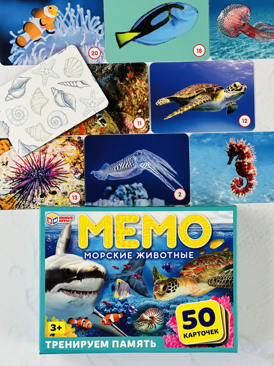 Карточная игра Мемо Морские животные 50 карт Мэмори Kyncov NV 181619740  купить за 371 ₽ в интернет-магазине Wildberries