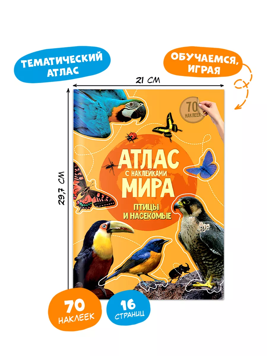 Атлас с наклейками - 3 шт. Животные. Птицы. Рыбы ГЕОДОМ 181663586 купить за  903 ₽ в интернет-магазине Wildberries