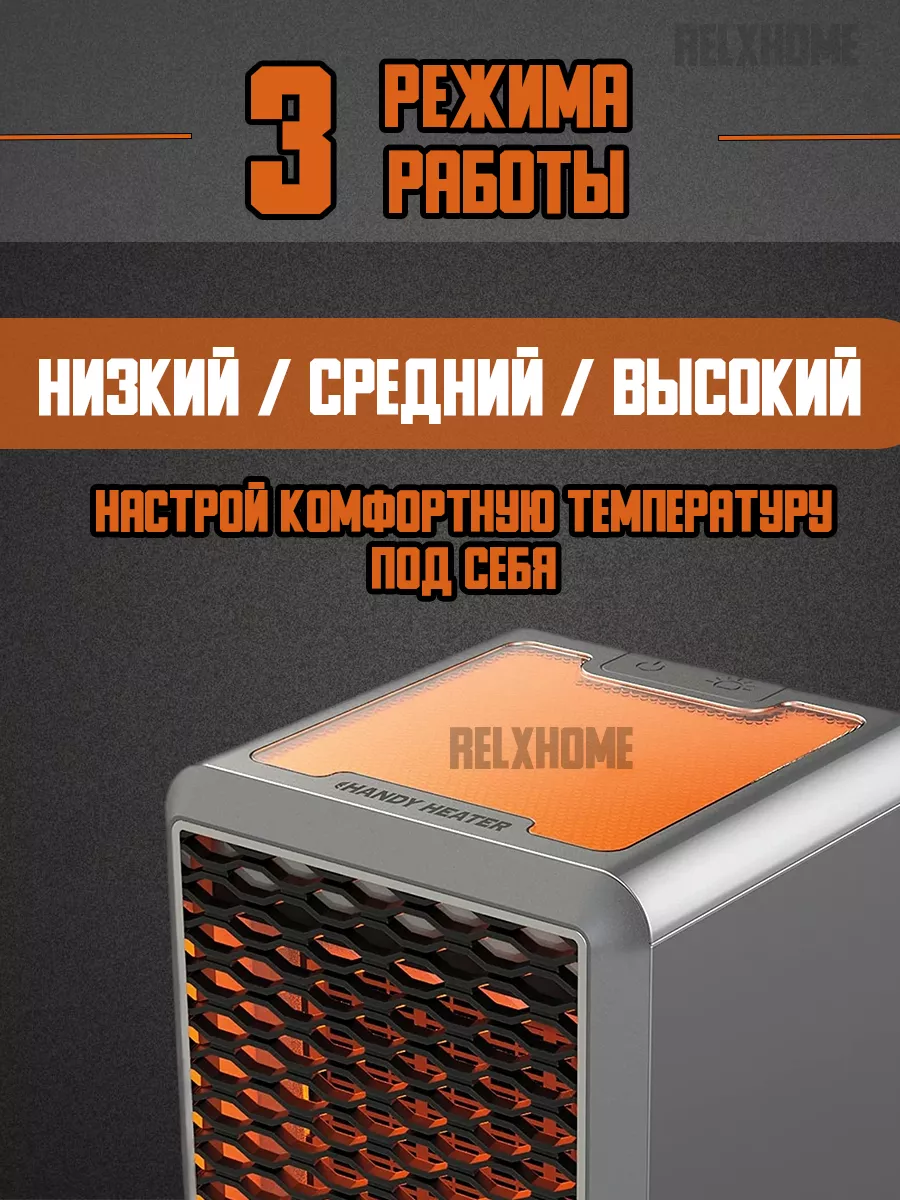 RELXHOME Мини-обогреватель тепловентилятор для дома и дачи 1500W