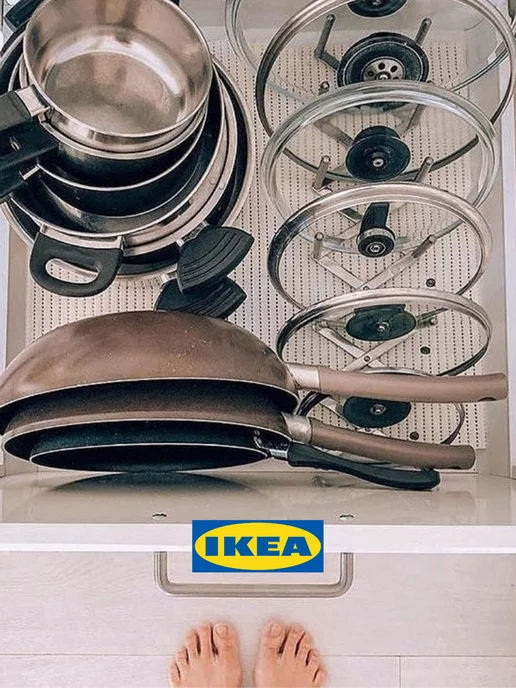 IKEA Подставка для крышек и сковородок ВАРЬЕРА ИКЕА, серый, фото 3
