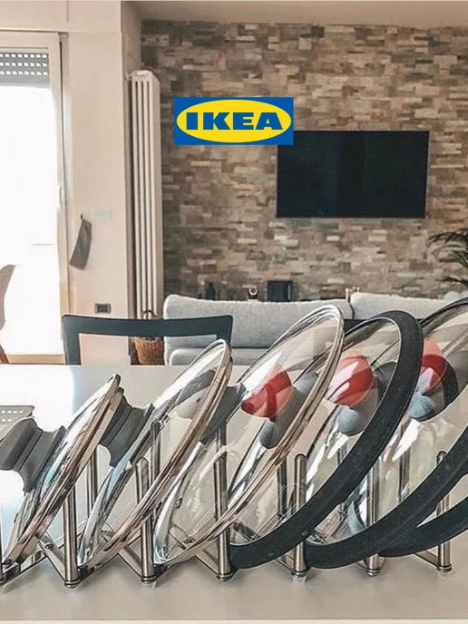 IKEA Подставка для крышек и сковородок ВАРЬЕРА ИКЕА, серый, фото 5