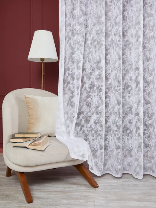 Nurdin-tex Готовый тюль сетка мрамор 200х250 см, 200x250 см, фото 5