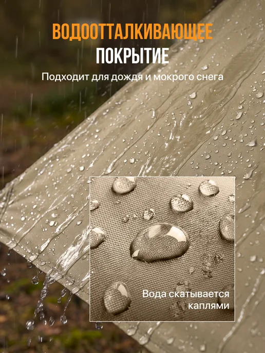 Fler Тент туристический 5 х 3 м, хаки, вариант, фото 3