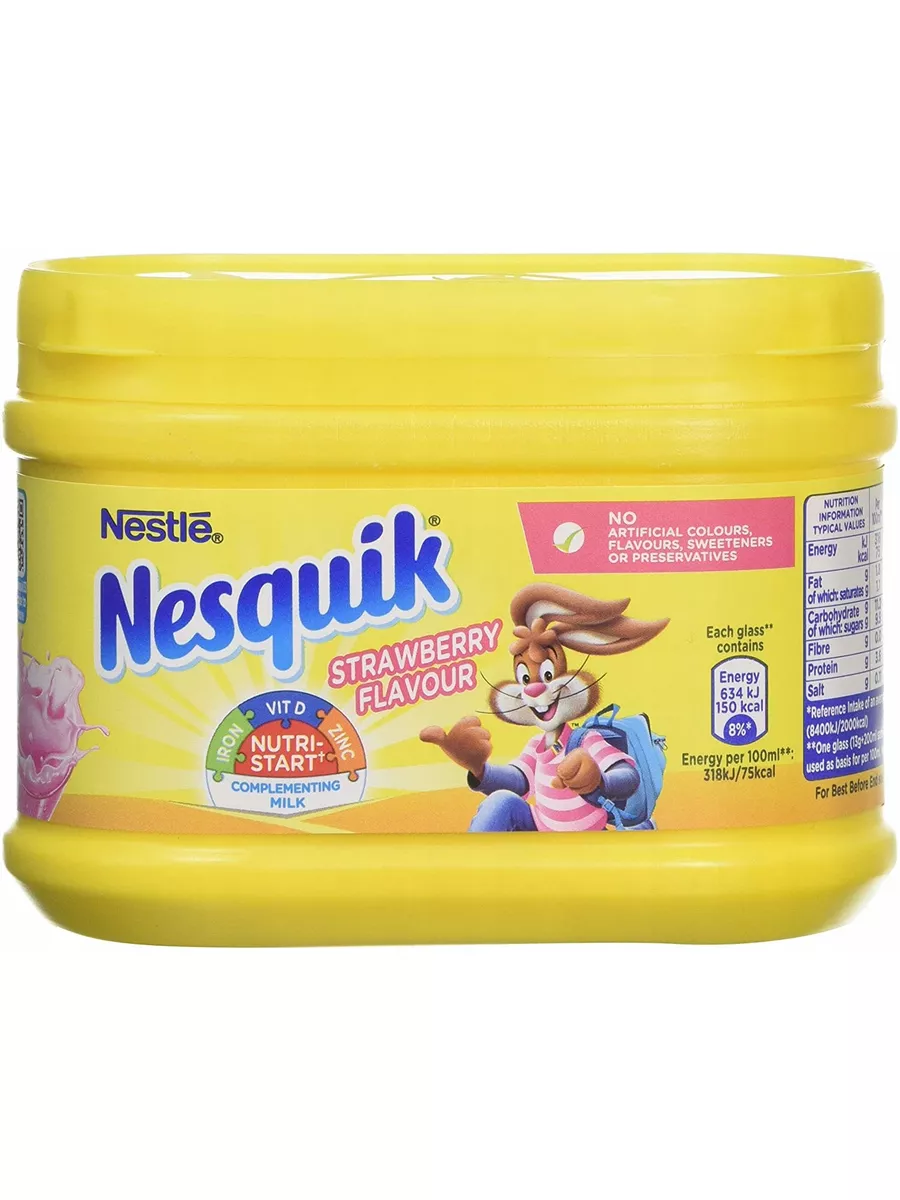 Какао Nestle Несквик Strawberry клубника, 300 г Nesquik 181844572 купить в  интернет-магазине Wildberries