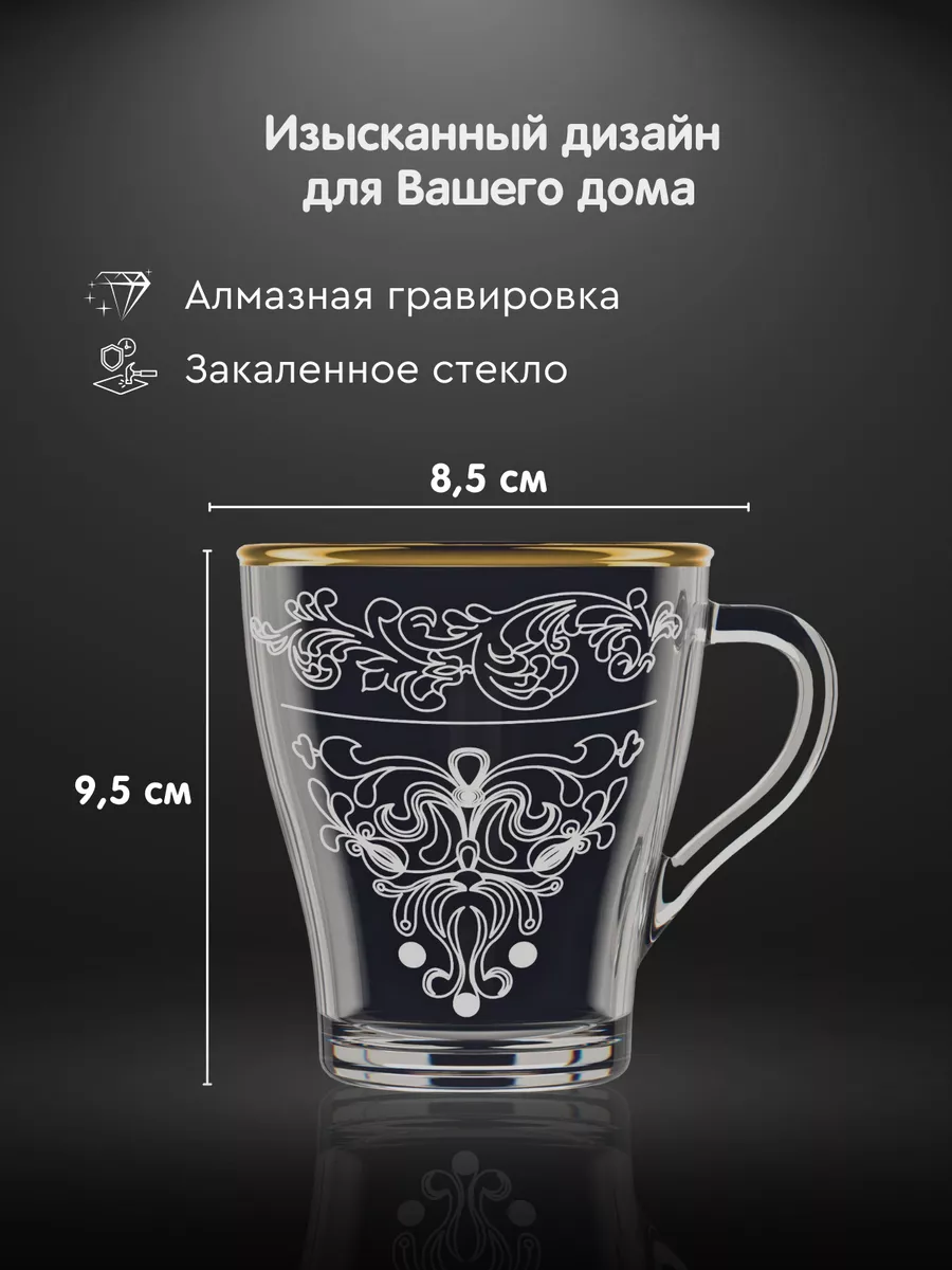 Кружки стеклянные для чая набор бокалов 250мл, 6шт HomeBerry 181851467  купить за 1 099 ₽ в интернет-магазине Wildberries