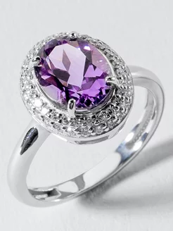Кольцо серебряное с натуральным Аметистом KAPLI jewelry 181862717 купить за 2 049 ₽ в интернет-магазине Wildberries