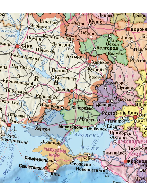 ДиЭмБи Карта России настенная политическая большая, вариант, фото 5