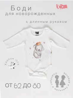 Боди для новорожденных с длинным рукавом Wowo Kids 181874446 купить за 431 ₽ в интернет-магазине Wildberries