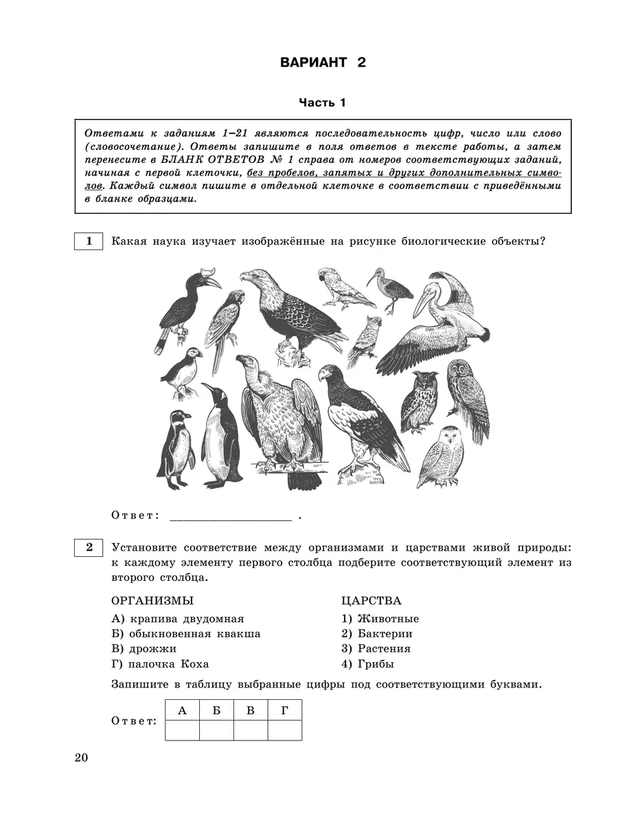 ОГЭ-2024. Биология. Тренировочные варианты. 20 вариантов Эксмо 181878324  купить за 459 ₽ в интернет-магазине Wildberries