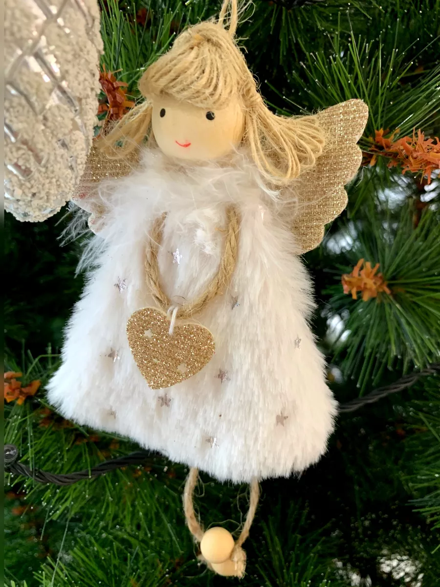 Ёлочная игрушка «Ангел» из янтаря для украшения Новогодней ёлки купить с доставкой от производителя