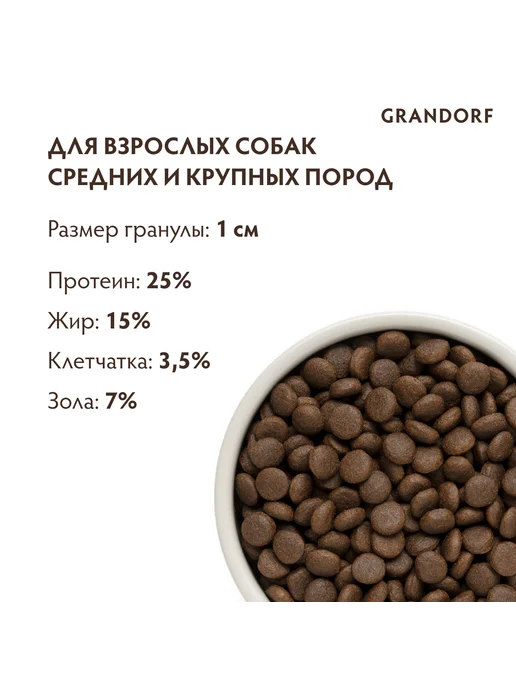 Сухой корм Grandorf' для собак, индейка, кролик, 10 кг, фото 8