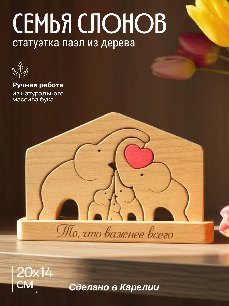 Статуэтка семья Слонов с детьми
