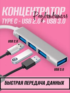 Разветвитель хаб Type-C концентратор 3× USB 2.0 + USB 3.0 Alinares 181912111 купить за 192 ₽ в интернет-магазине Wildberries