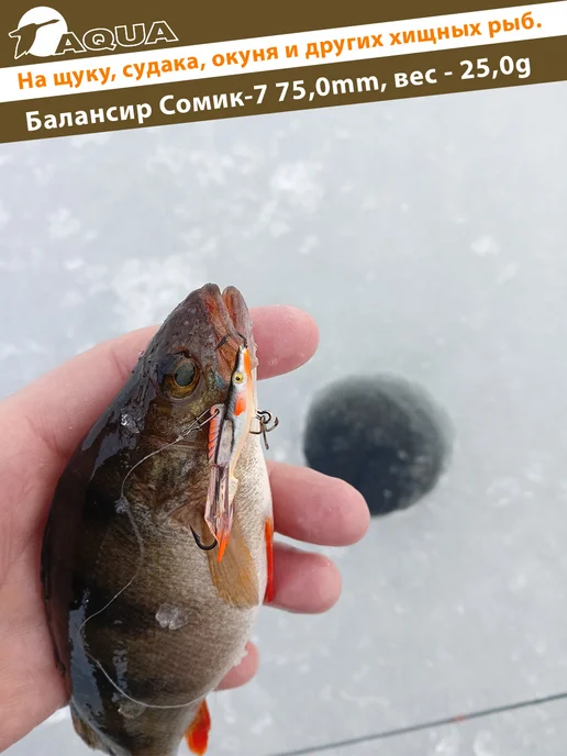 Aqua Балансир рыболовный Сомик 75mm 25g цвет 015, 25 г, фото 3