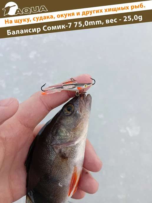 Aqua Балансир рыболовный Сомик 75mm 25g цвет 015, 25 г, фото 8
