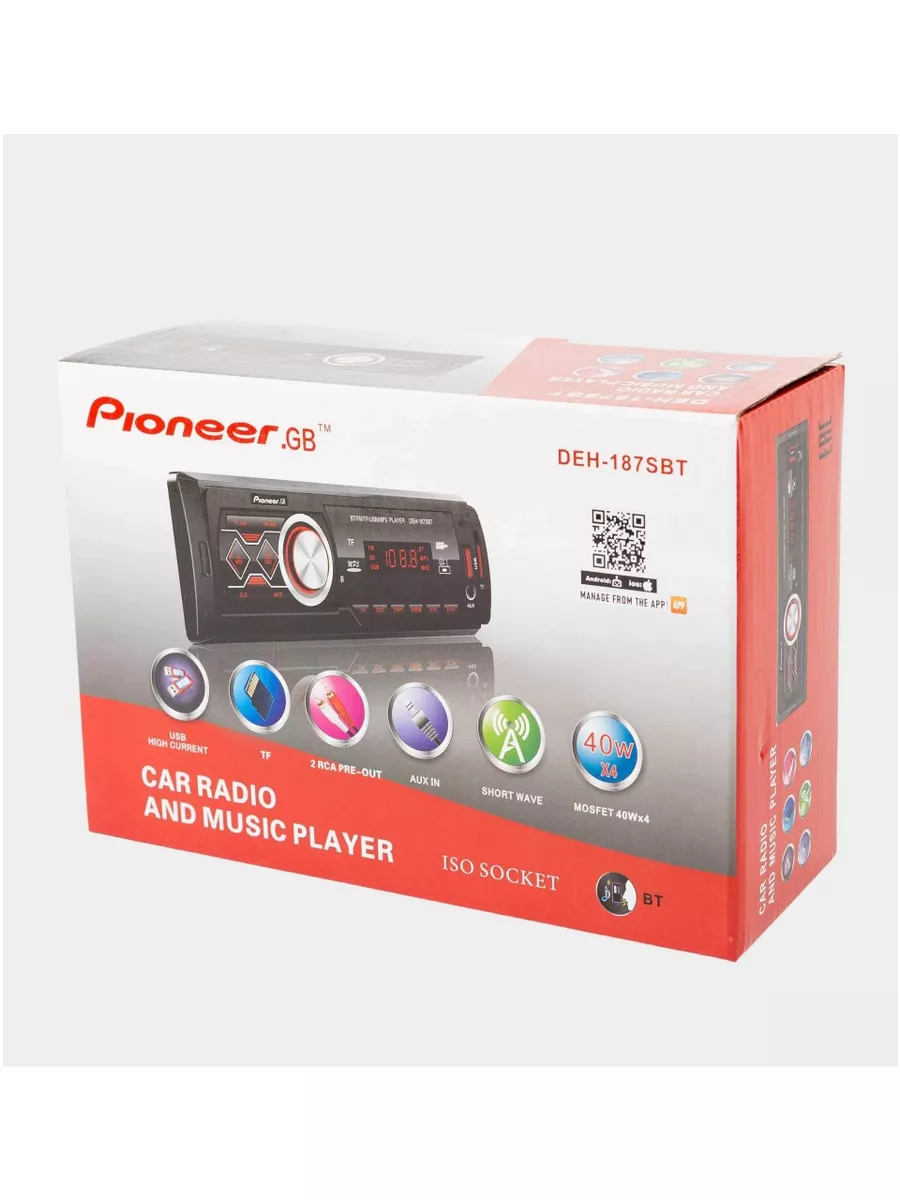 Автомагнитола Pioneer 1DIN DEH- 187SBT Pioneer 181922150 купить за 1 261 ₽  в интернет-магазине Wildberries