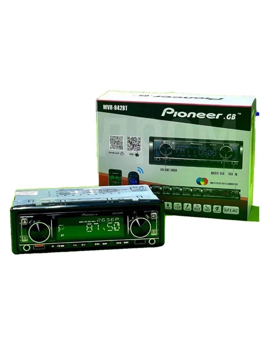 Автомагнитола Pioneer 1DIN MVH- 942BT DSP Pioneer 181922159 купить за 2 918  ₽ в интернет-магазине Wildberries