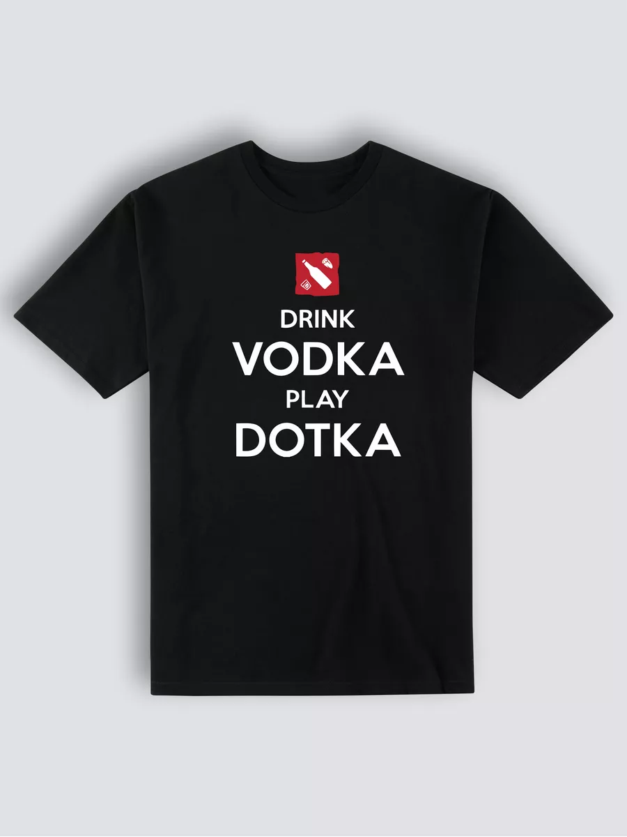 Футболка с принтом Drink vodka play dotka Vestico 181946675 купить за 1 009  ₽ в интернет-магазине Wildberries