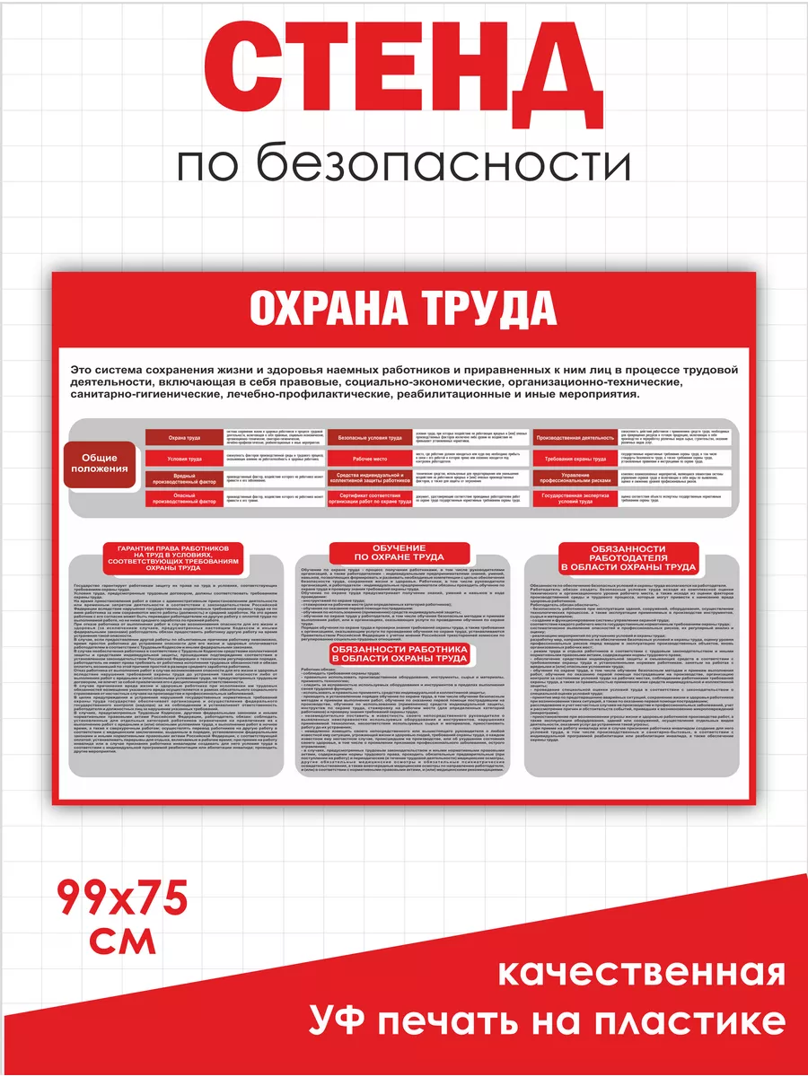 Стенд по охране труда Нижстенд 181952507 купить за 1 155 ₽ в  интернет-магазине Wildberries