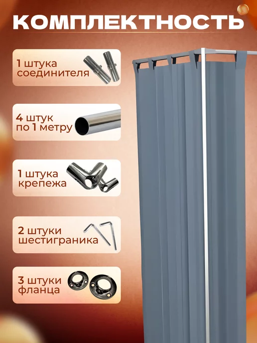 ЭДМНС Примерочная кабина г-образная 100*100*200 см, вариант, фото 3