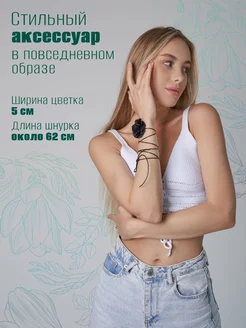 Чокер на шею черный цветок GlamJewels 182040872 купить за 65 ₽ в интернет-магазине Wildberries