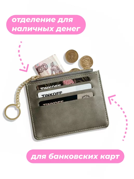 souffle.shop Картхолдер с отделением для прав, серый, фото 2