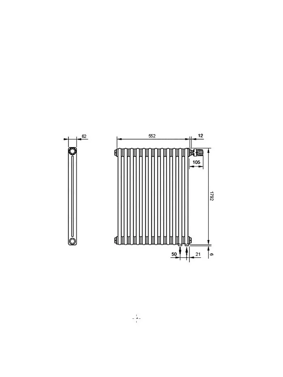 Стальной радиатор трубчатый 2180-12 секций, низ 1/2 Zehnder 182124000  купить за 106 346 ₽ в интернет-магазине Wildberries