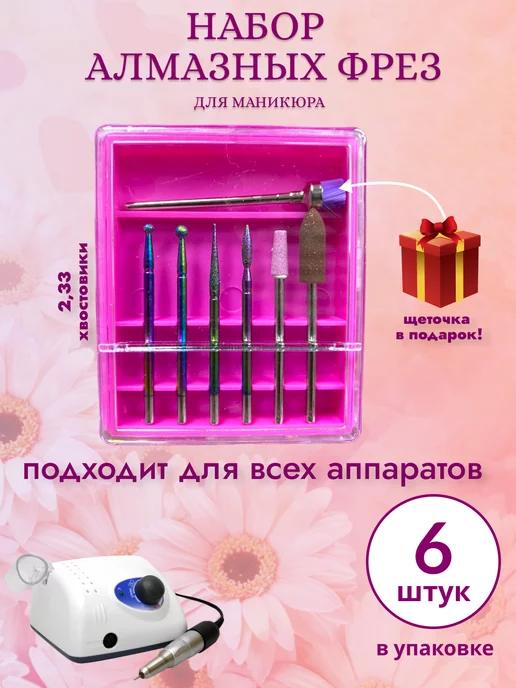 BlACK ZERO Фрезы для маникюра полировать, черный