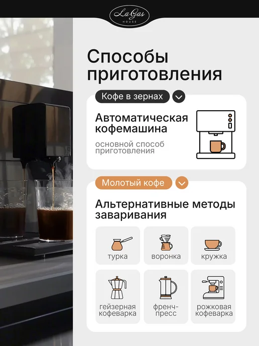 LaGas Кофе в зернах 1 кг Вьетнам Далат арабика 100%, 1 кг, фото 3