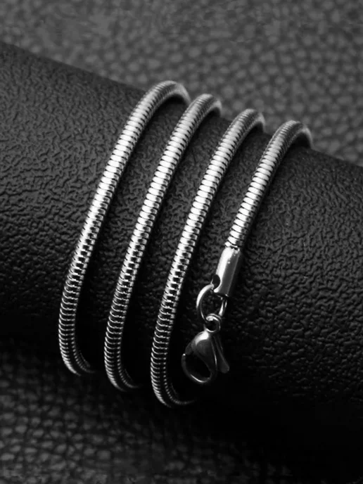 Gold & Silver цепочка на шею снейк 2мм, серебристый, фото 5