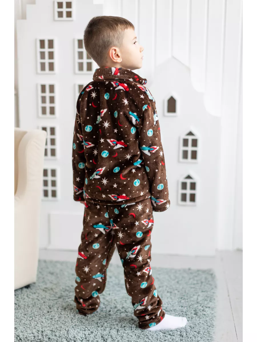 АМЕГО Тёплая пижама махровая для подростков и малышей