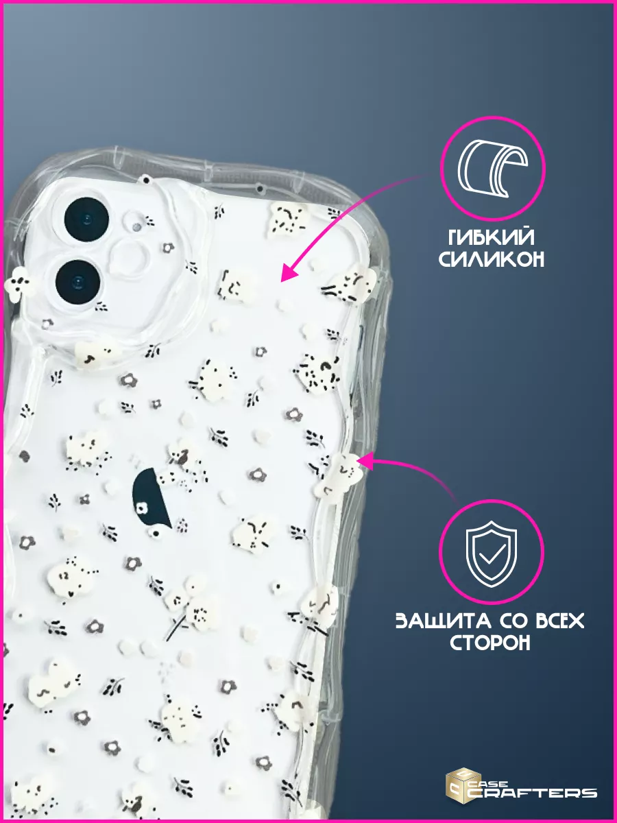 Силиконовый чехол на iphone 11 прозрачный бампер с принтом CaseCrafters  182235026 купить за 539 ₽ в интернет-магазине Wildberries