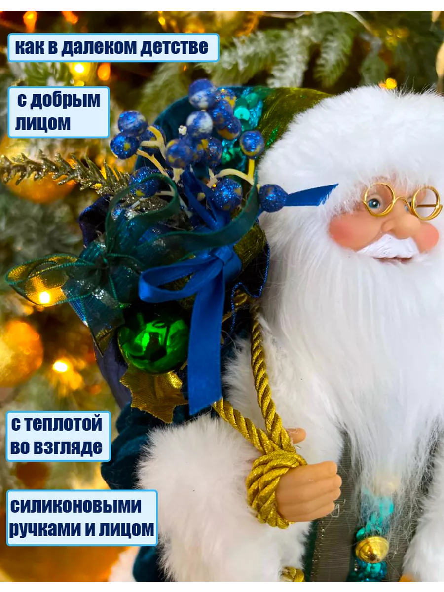 SantaLand Дед Мороз под елку синий 30 см