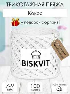 Трикотажная пряжа для вязания Кокос (белоснежный) BISKVIT 182322976 купить за 410 ₽ в интернет-магазине Wildberries