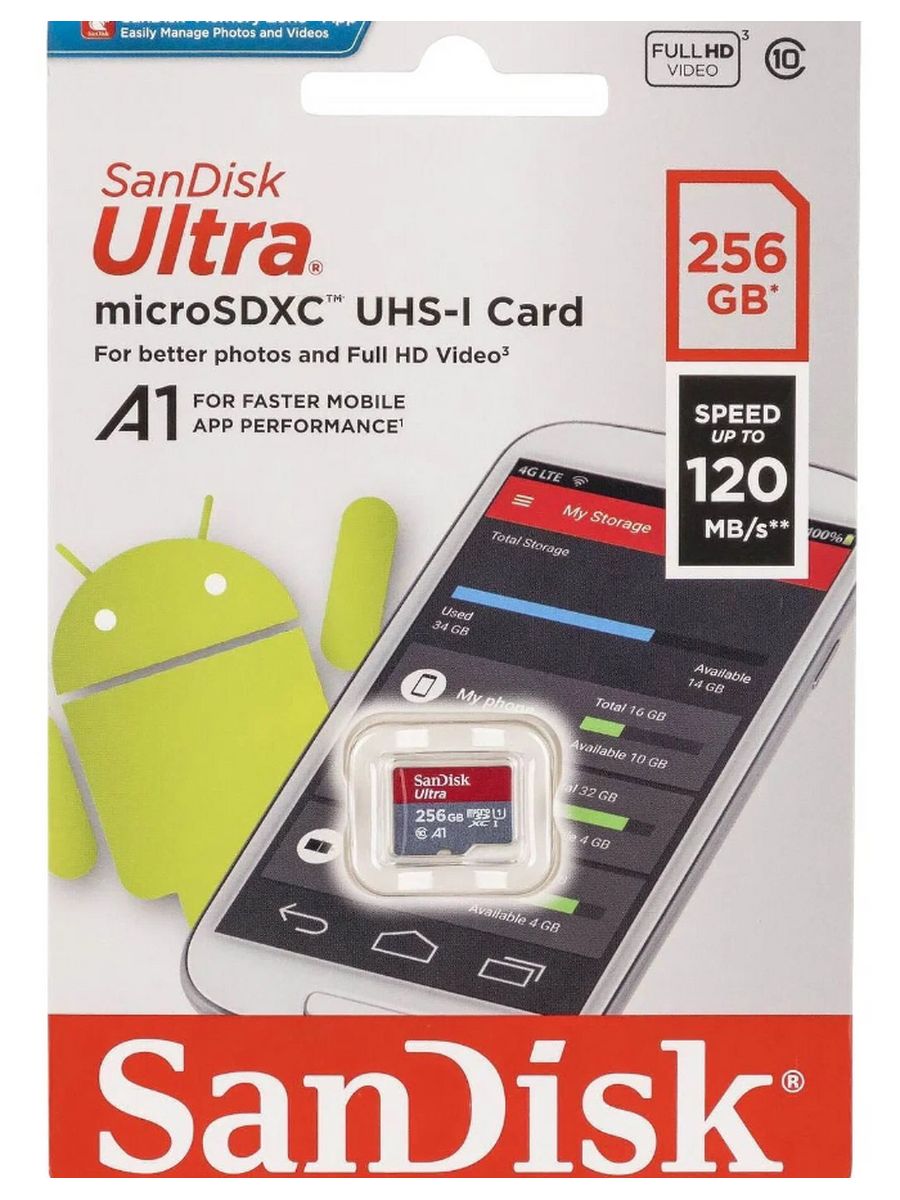 Карта памяти microsdxc 128 гб sandisk ultra sdsqua4 128g gn6mn