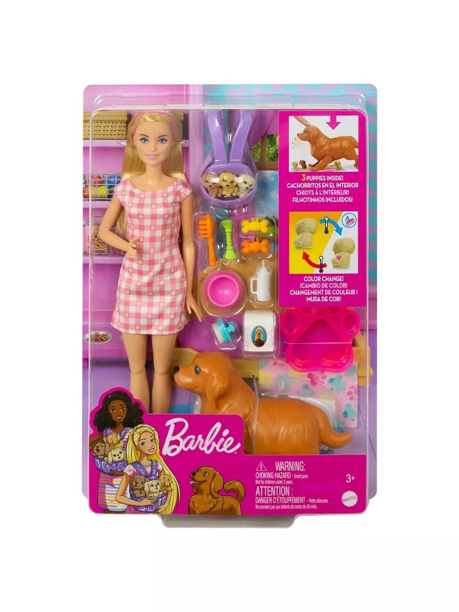 Barbie Игровой набор Новорожденные щенки HCK75 Mattel 182383914 купить за 6  781 ₽ в интернет-магазине Wildberries