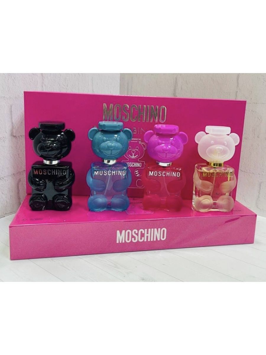 Духи Moschino медведь набор. Moschino духи набор три мишки. Moschino желтые духи. Духи мишка розовые.