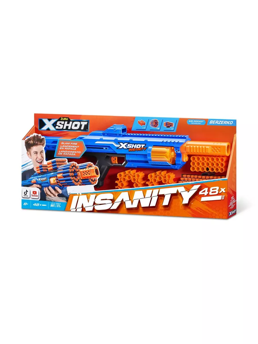 Бластер X-Shot: Insanity Berzerko с 48 стрелами ZURU 182404776 купить в  интернет-магазине Wildberries