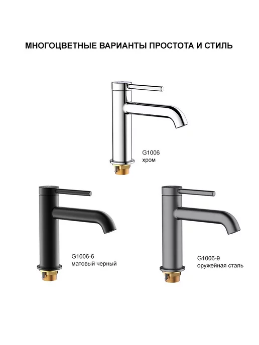 Gappo Смеситель для раковины оружейная сталь G1006-9, серый, фото 7