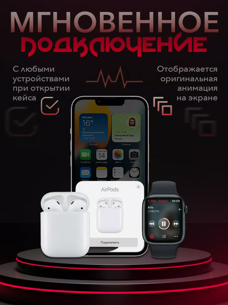Pods 2 Беспроводные наушники для iPhone и Android